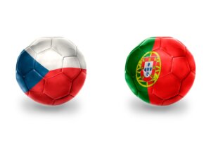 Realistic,Football,Balls,With,National,Flags,Of,Czech,Republic,And